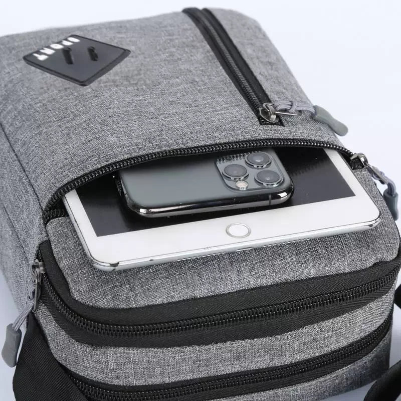 Men’s Crossbody Shoulder Bag, Lightweight Casual Sling Bag with Multi Zipper Pockets for Travel, Work, Daily Use