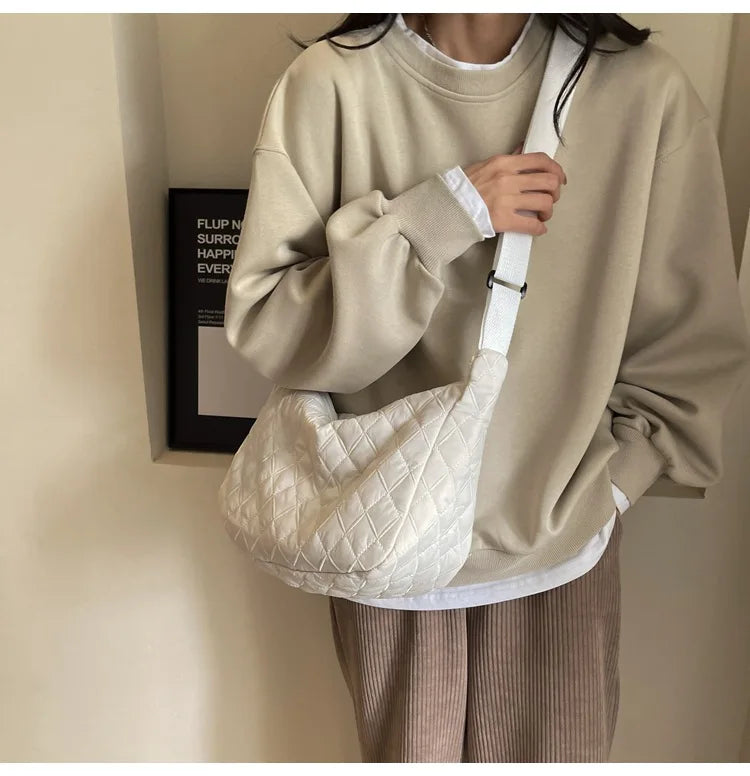 2025 Spring Grid Dumpling Bag Women Crossbody Shoulder Bag ins Design Casual Daily Use Purse
