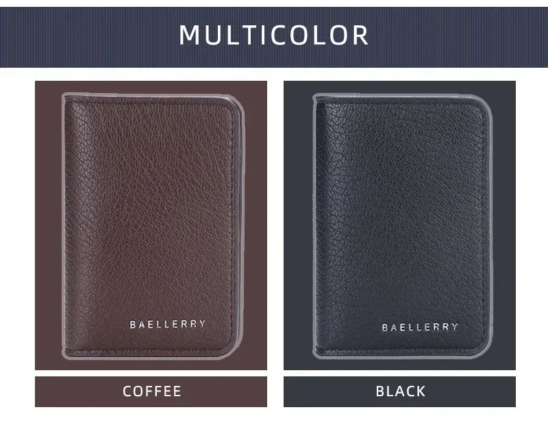 Men's Minimalist Leather Card Wallet Slim Thin Soft Purse Small Credit Card Holder Bank ID Mini Organizer for Men