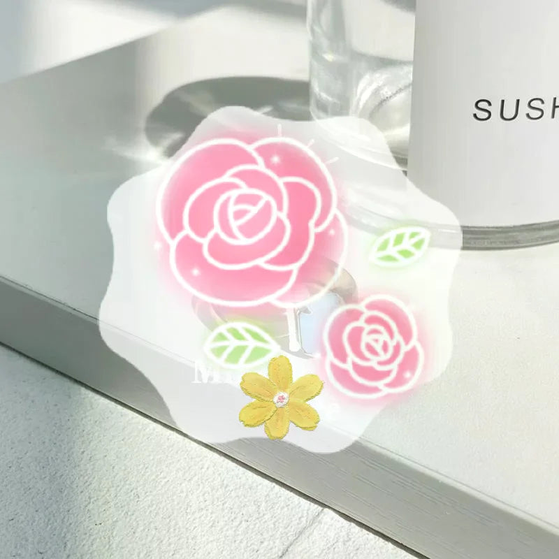 Fashion Simple Inlaid Colorful Zircon Resin Ring Women Sweet Cute Birthday Party Commemorative Jewelry Gift