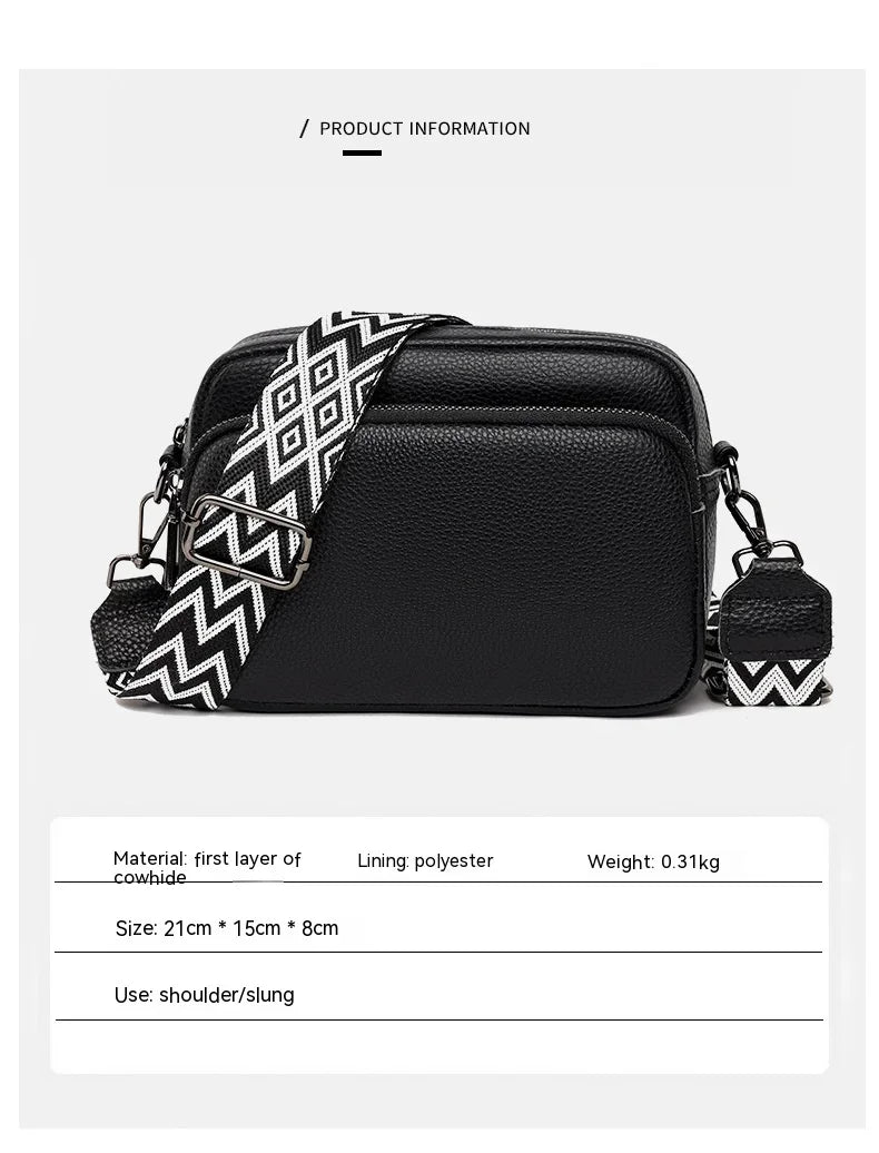 Women Crossbody Bag Multi Space Fashion Design Sense Large Capacity PU Material Lightweight Single Shoulder Bag