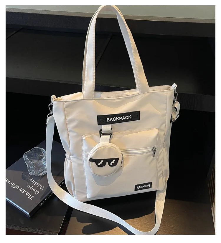 Trendy Crossbody Shoulder Bags for Women Large Capacity Commutre Tote Bag College Style Texture Versatile and Simple Storage Bag