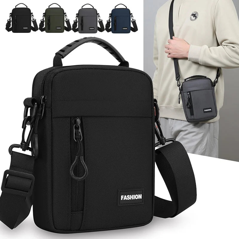 Men's Crossbody Bag Multi-Pocket Large Capacity Waterproof Oxford Shoulder Sling Pouch Business Travel Daily Commute Organizer
