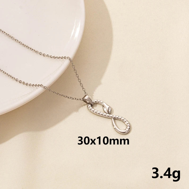 New Ladies Snake Necklace Stainless Steel Stylish Animal Pendant Necklace Statement Simple Style Fashion Women Birthday Jewelry