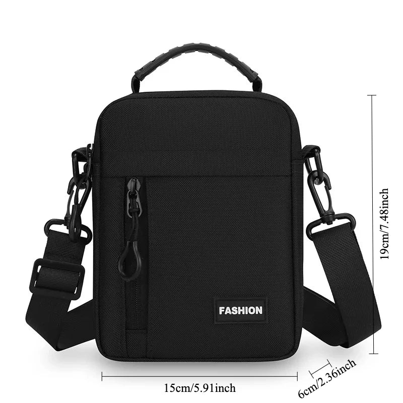 Men's Crossbody Bag Multi-Pocket Large Capacity Waterproof Oxford Shoulder Sling Pouch Business Travel Daily Commute Organizer