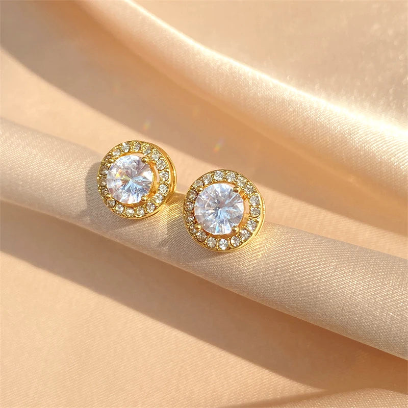 Zircon Earring Stud for Women And Men S925 Sterling Silver 18K Plating Earrings D Color VVS1 As Shinning As Diamond Jewelry