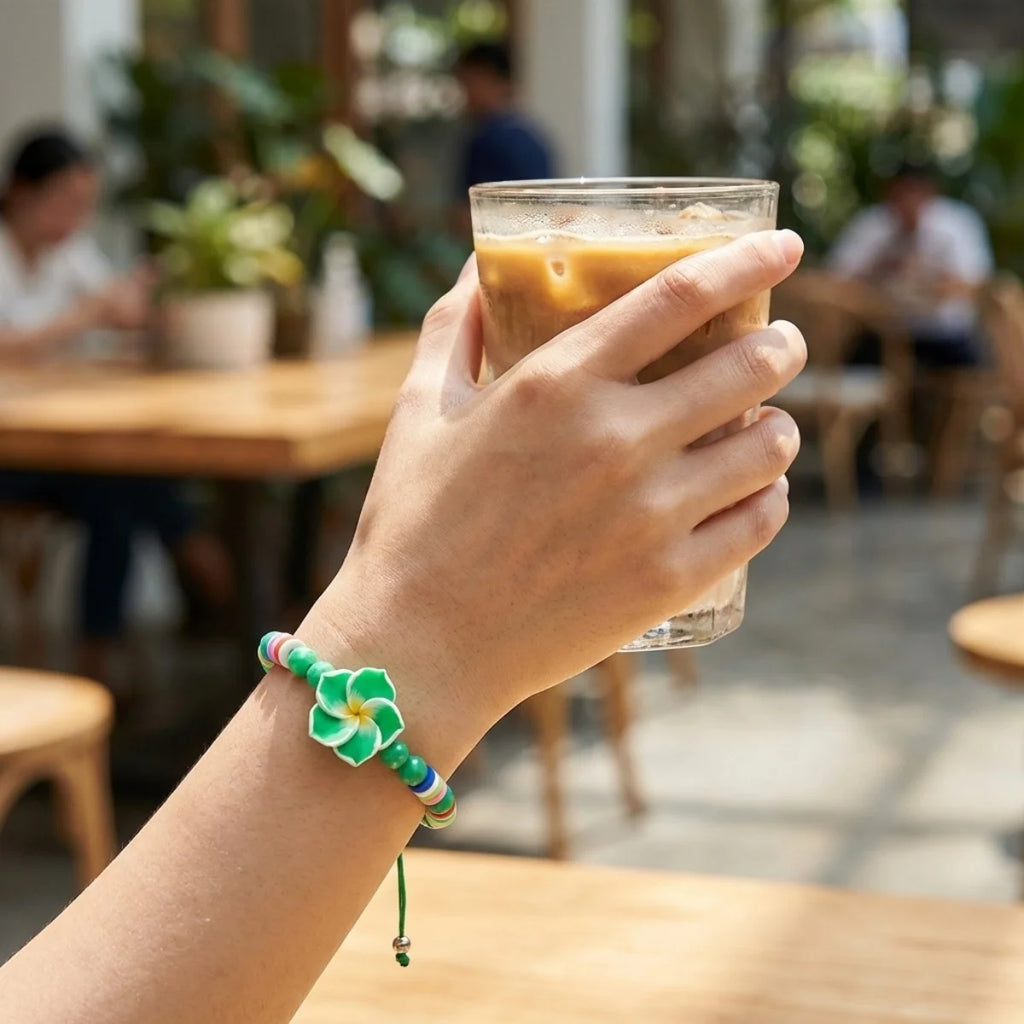 Crystal Beads Soft Polymer Clay Flower Bracelets For Women Men Bohemian Resin Floral Handmade Woven Bangles Summer Party Jewelry