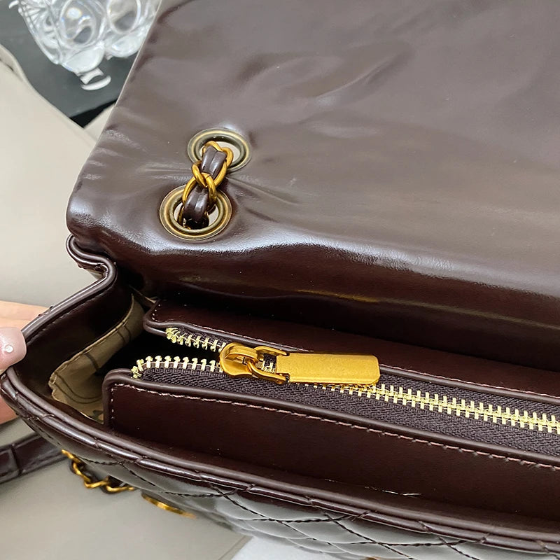 Stylish Leather Crossbody Bag for Women Ladies Luxury Brand Famous Designer Handbag Classic Elegant Fashion Accessory