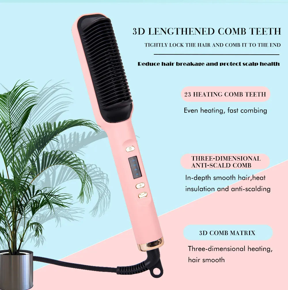 Hair Straightener Brush Electric Hot Comb Hair Straightener Hair Brushes Comb Hot Heating Comb Multifunction Hair Straightener