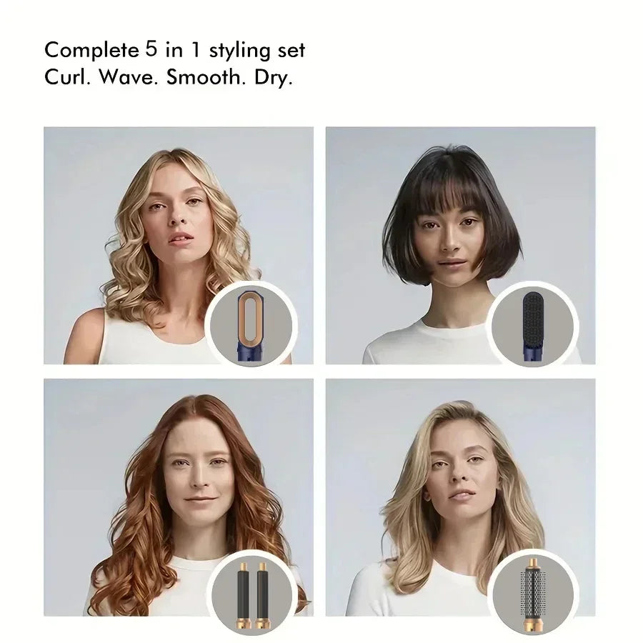 Professional NEW 5 in 1 Hair Dryer Comb Set Professional Hot Air Styler for Hair Curling Straightening and Volumizing At Home