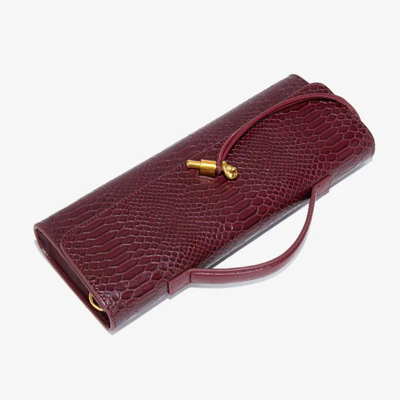 Luxury Design Top-Handle Bag For Women Evening Handbag Long Purse, Crocodile Pattern Crossbody Shoulder Bags Fashionable Outfits