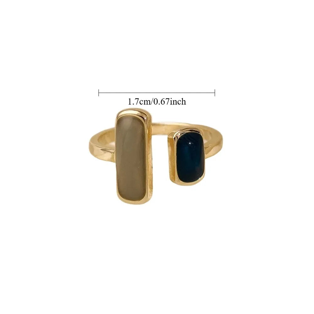 Luxury-luxurious and cool-distant style adjustable opening ring for women, a niche design.