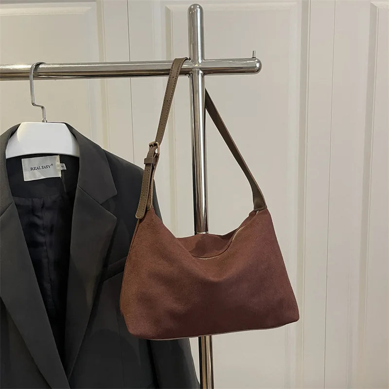 New Suede Relaxed Style Tote Bag new style underarm handbag Travel Shoulder Handbags Fashion Simple Female Crossbody Bag Tote
