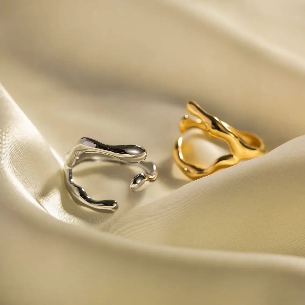 Simple Stainless Steel Adjustable Women's Ring Statement Jewelry for Women Designer Opening Finger Ring Wholesale Dropshipping