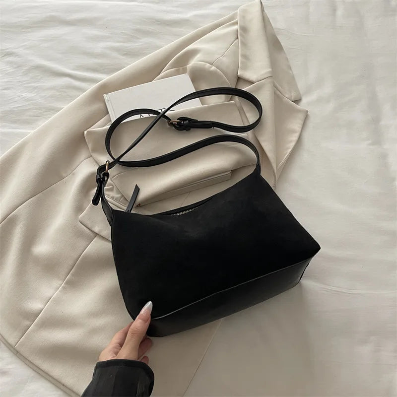 New Suede Relaxed Style Tote Bag new style underarm handbag Travel Shoulder Handbags Fashion Simple Female Crossbody Bag Tote