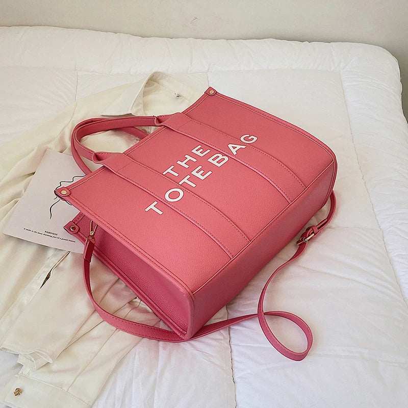 The tote bag For Women Crossbody Female Handbag New Solid Words Lette Leisure Large Bag,Luxury Fashion bag,designer bag for PU