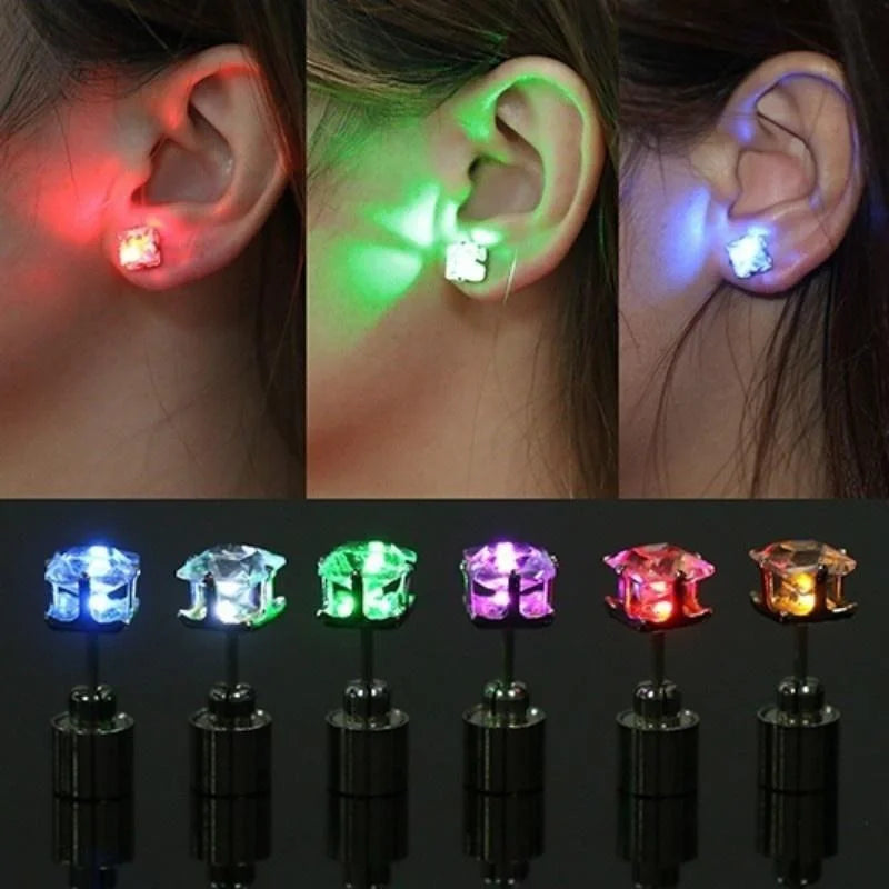 1 Pcs Shining Zircon Earring Creative Fashion Stud Earring Party Carnival Night Birthday Holiday Gift Cool Accessories New