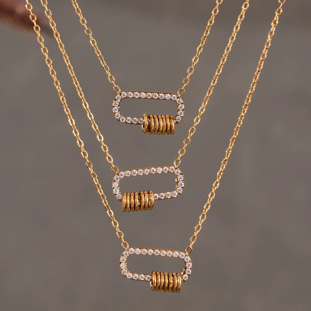 Liora Delicate Zircon Sun Oval Pendant Stainless Steel Chain Necklaces For Women Wedding Charm Neck Drop Choker Women Jewelry
