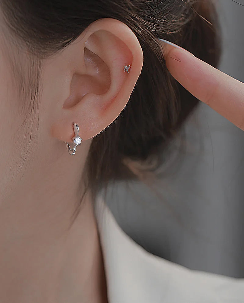 925 Sterling Silver Zircon Ring Stud Earrings For Women Wedding Elegant Luxury Designer Jewelry Wholesale Prevent Allergies