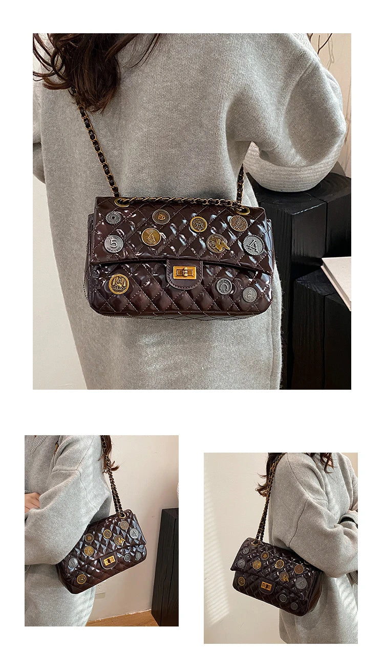 Stylish Leather Crossbody Bag for Women Ladies Luxury Brand Famous Designer Handbag Classic Elegant Fashion Accessory
