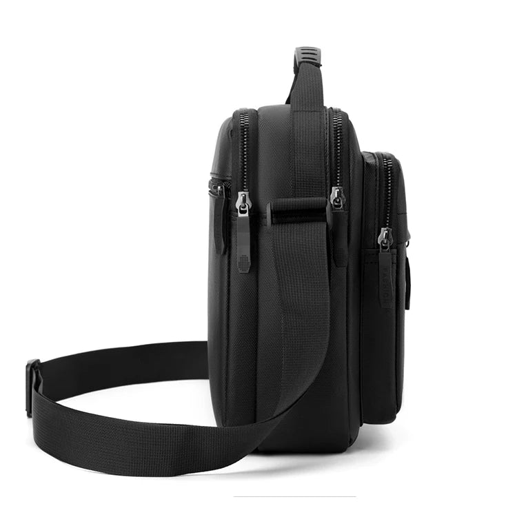 Durable crossbody bag, adjustable shoulder strap, multi-layer design, secure zipper - multifunctional storage bag