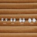 2PCS Stainless Steel 2/3/4/5mm Zircon Sparkling Stud Earrings for Women Girl Minimalism Labret Lip Tragus Helix Piercing Jewelry