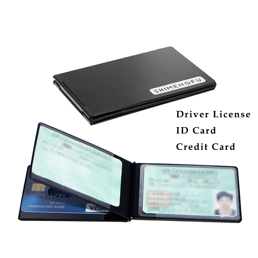 Aluminum Alloy Ultra-thin Card Holder Mini Wallet Driver License ID Cover Bag Driving Cardholder Women Slot Bank Card Package