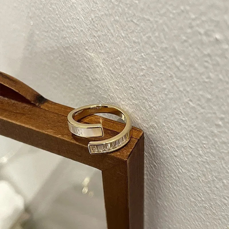 Luxury Retro Gold Color Double Oil Drip Open Rings for Women Irregular Adjustable Finger Ring 2023 New Trendy Wedding Jewelry