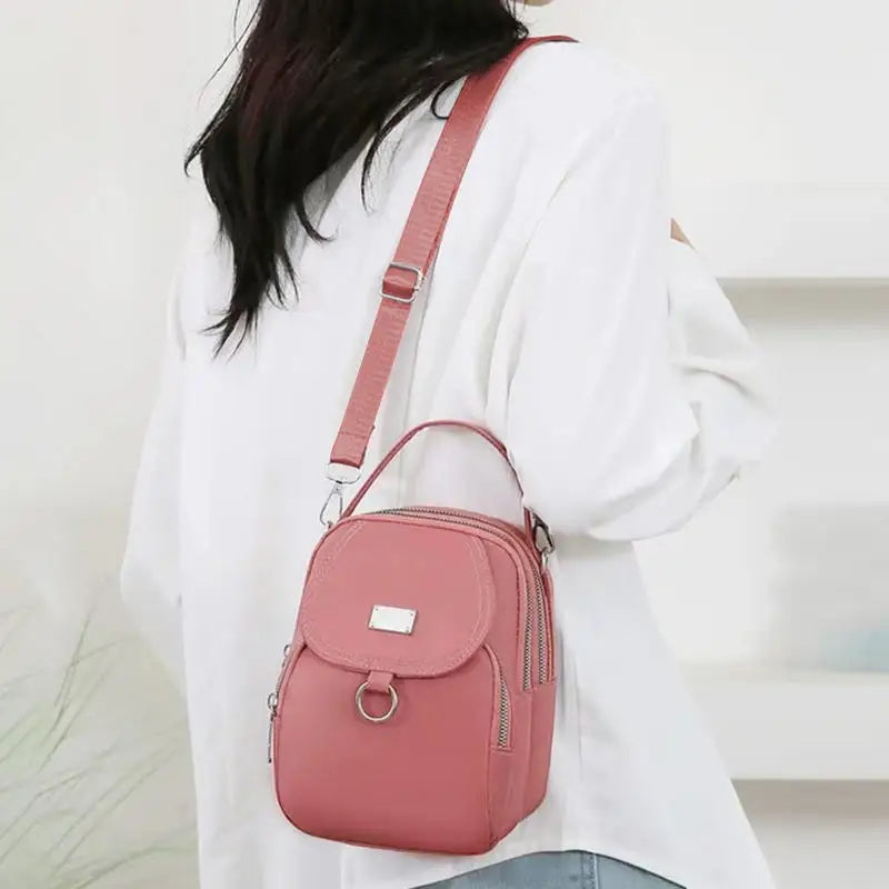 Fashion Simple Oxford Women's Crossbody Bag with Multiple Zipper Pockets Casual Mini Shoulder Bag with Chic Design for Daily Use
