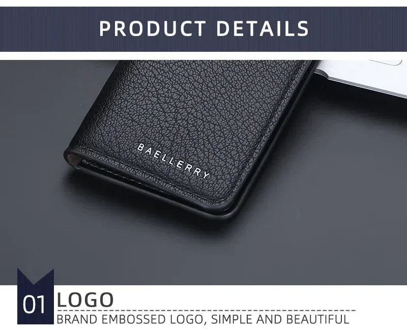 Men's Minimalist Leather Card Wallet Slim Thin Soft Purse Small Credit Card Holder Bank ID Mini Organizer for Men