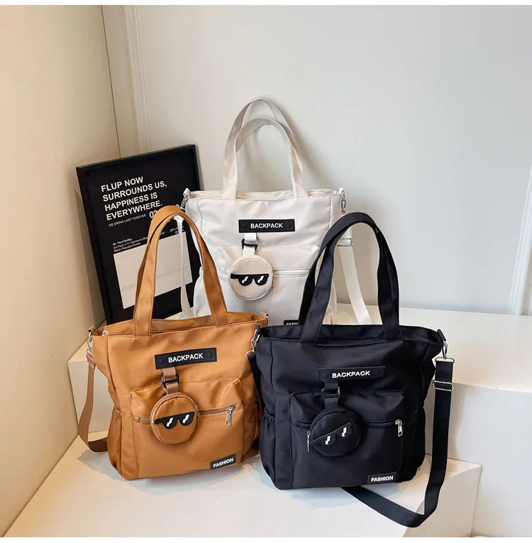 Trendy Crossbody Shoulder Bags for Women Large Capacity Commutre Tote Bag College Style Texture Versatile and Simple Storage Bag