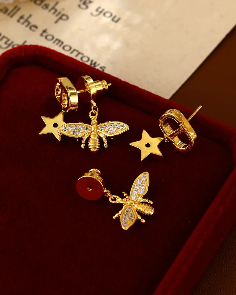 Star Zircon Earrings | Premium 925 Sterling Silver Needle Studs | Dual-Wear Design for Women | Sparkling Cubic Zirconia