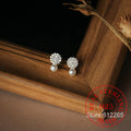 925 Sterling Silver Jewelry Exquisite Zircon Crystal Pearl Stud Earrings for Women Wedding Party Jewelry For Girls Friend Gift