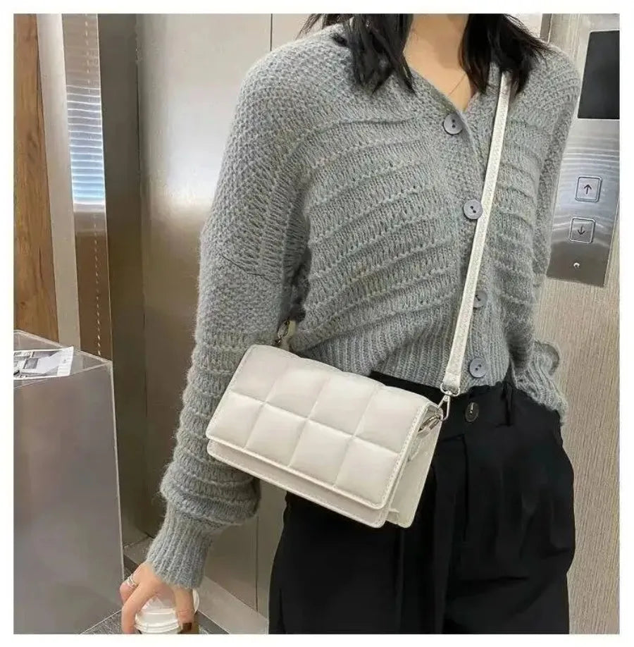 Luxury Shoulder Bag for Women Trendy PU Leather Handbag Summer Square Shoulder Bag Messenger Bag