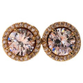 Fashion Women's Round Zircon Studs Earrings Wedding Jewelry Luxury Earrings for Women Birthday Party Anniversary Gift Wholesale