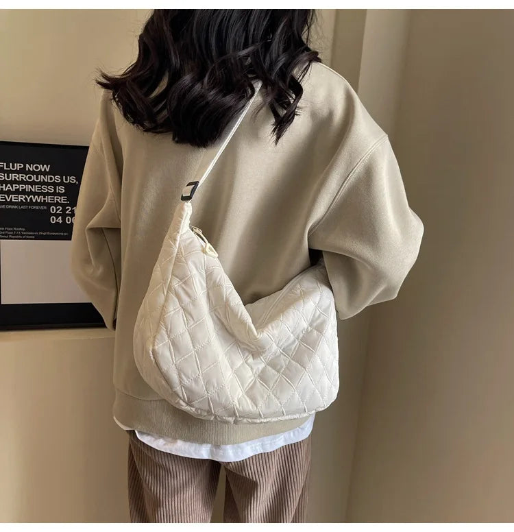2025 Spring Grid Dumpling Bag Women Crossbody Shoulder Bag ins Design Casual Daily Use Purse