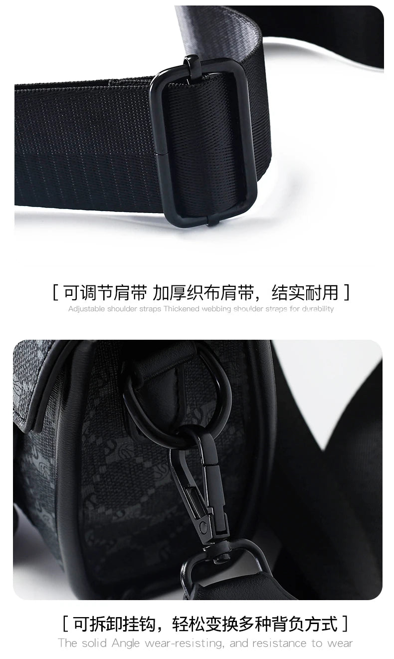 2026 New Design Shoulder Bag Men Crossbody Bag Fashion Business PU Leather Shoulder Bag Male Mobile Phone Bag Purses Handbags