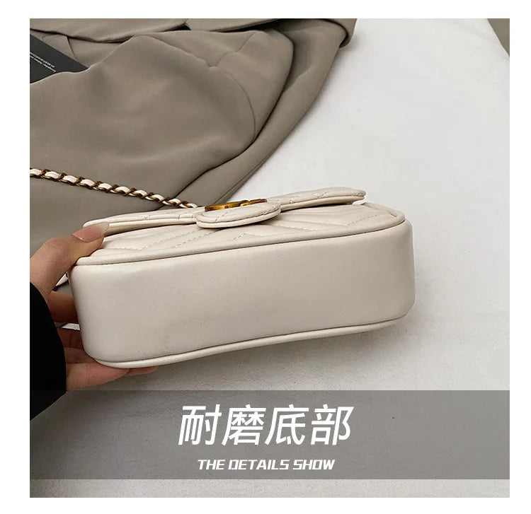Fashion Design Women's Small Square Stylish Handbag Luxury Chain Crossbody Shoulder Handbags Luxury Embroidered Check Square Bag