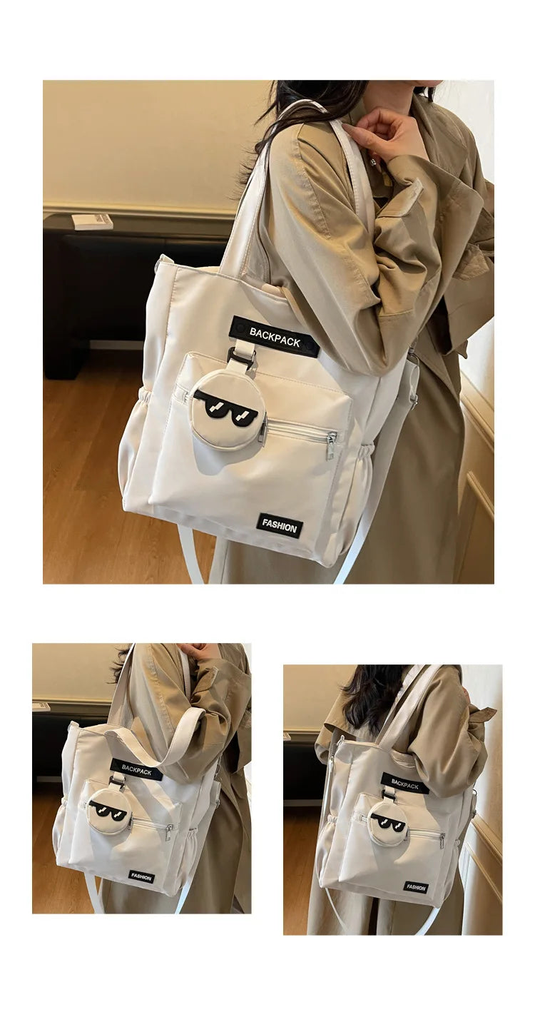 Trendy Crossbody Shoulder Bags for Women Large Capacity Commutre Tote Bag College Style Texture Versatile and Simple Storage Bag