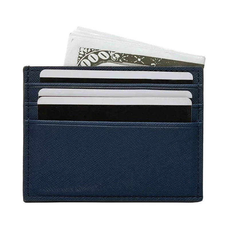 Leather Ultra-thin Card Holder Wallet Large Capacity Double Side Multi-slot Bank Credit Card Gift Card Case ID Bag for Men Women
