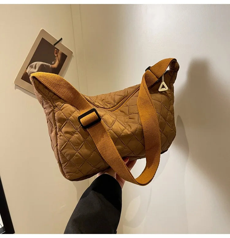 2025 Spring Grid Dumpling Bag Women Crossbody Shoulder Bag ins Design Casual Daily Use Purse