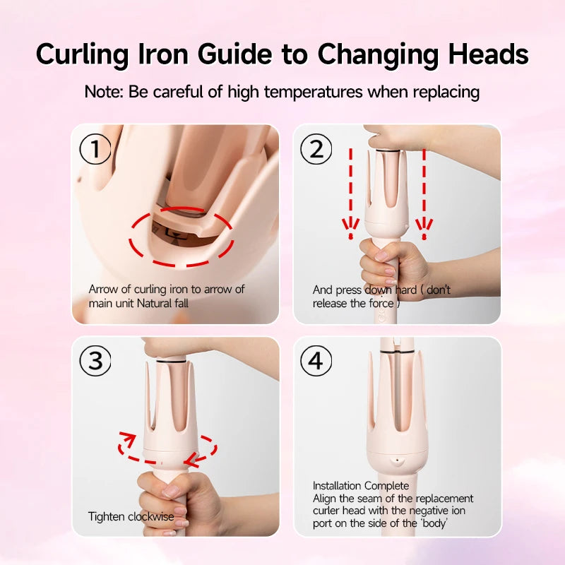 Automatic Hair Curler Negative Ion Ceramic Curling Iron - 40mm Large Wave Perm for Home Use, Lazy Person Electric Curling Wand