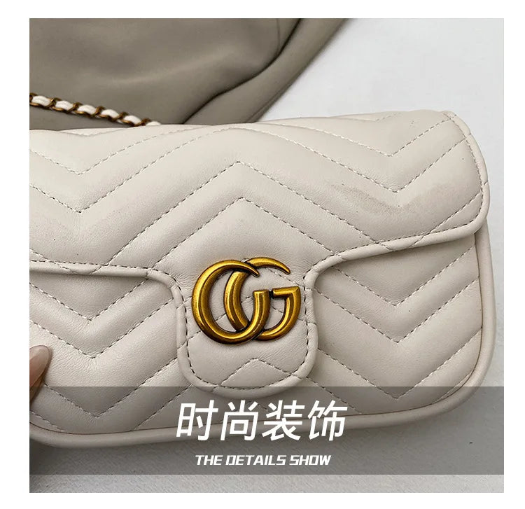 Fashion Design Women's Small Square Stylish Handbag Luxury Chain Crossbody Shoulder Handbags Luxury Embroidered Check Square Bag