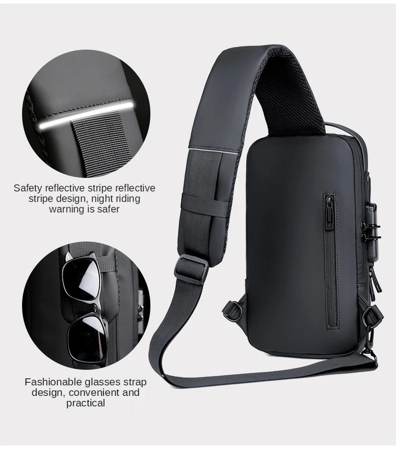 New Brand Designer Men Crossbody Bag PU Leather Classic Anti-Theft Shoulder Bag Chest Bag Multifunctional for Men