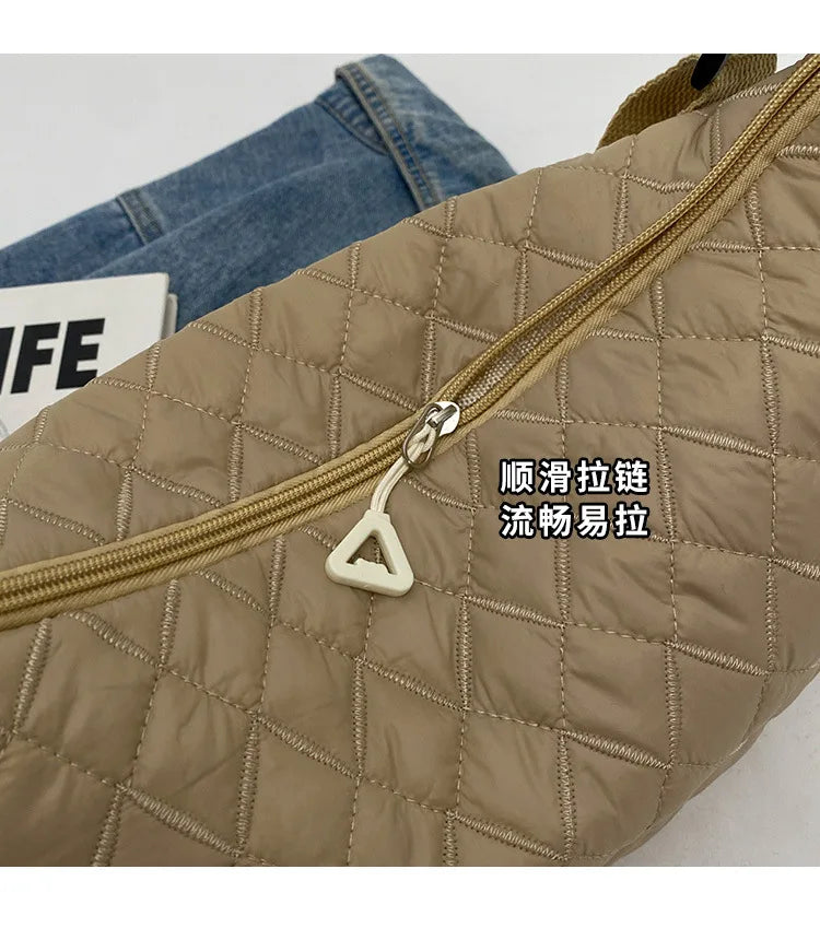 2025 Spring Grid Dumpling Bag Women Crossbody Shoulder Bag ins Design Casual Daily Use Purse