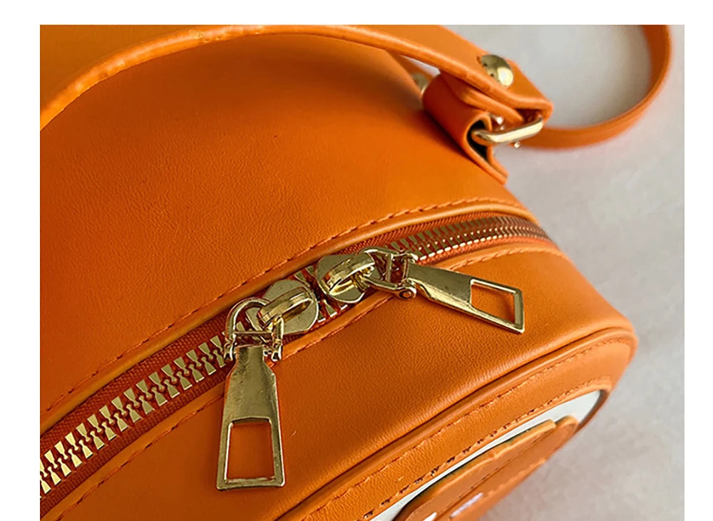 Creative Fruit Design Crossbody Bags for Women Phones Summer Cute Orange-Slices Shaped Circular Small Single Shoulder Bag 2025