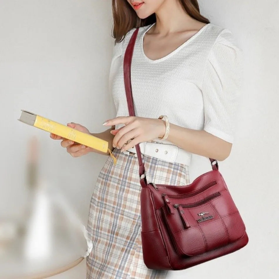 High Quality Soft Leather Luxury Purses and Handbags Women's Bag Designer Multi-pocket Crossbody Shoulder Bag for Women 2024 Sac