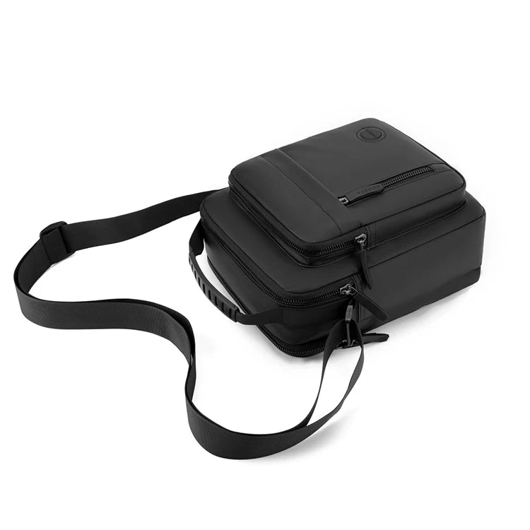 Durable crossbody bag, adjustable shoulder strap, multi-layer design, secure zipper - multifunctional storage bag