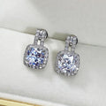 New Square Zircon 925 Sterling Silver Earrings for Women Wedding Stud Earrings Exquisite Bride Fashion Cute Jewelry
