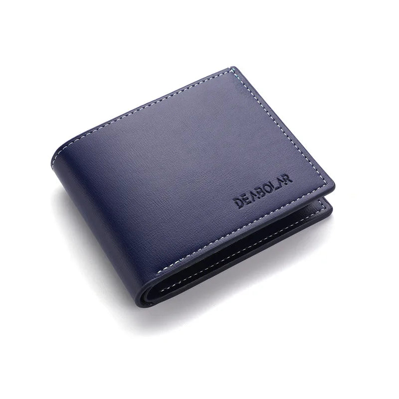 Minimalist Bifold Multi Male Card Holder High Quality PU Leather Men's Short Wallet With ID Window Folding Young Credit Purse